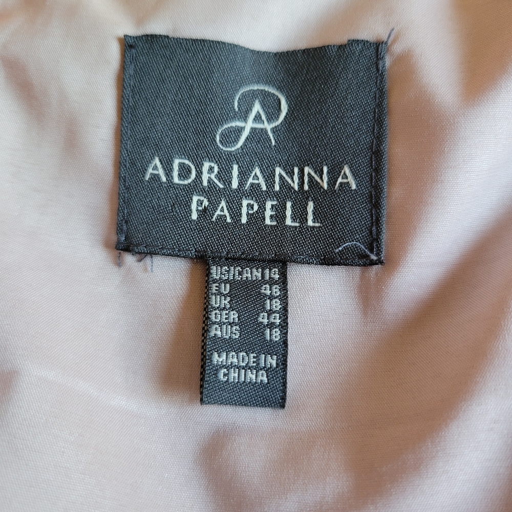 Adrianna Papell Lace Fit and Flare Dress Coral 14 Zipper Sleeveless Spring - Picture 11 of 14